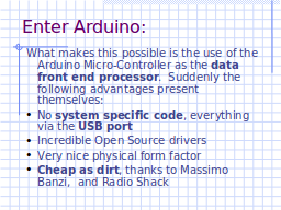 Data Acquisition:  Enter Arduino